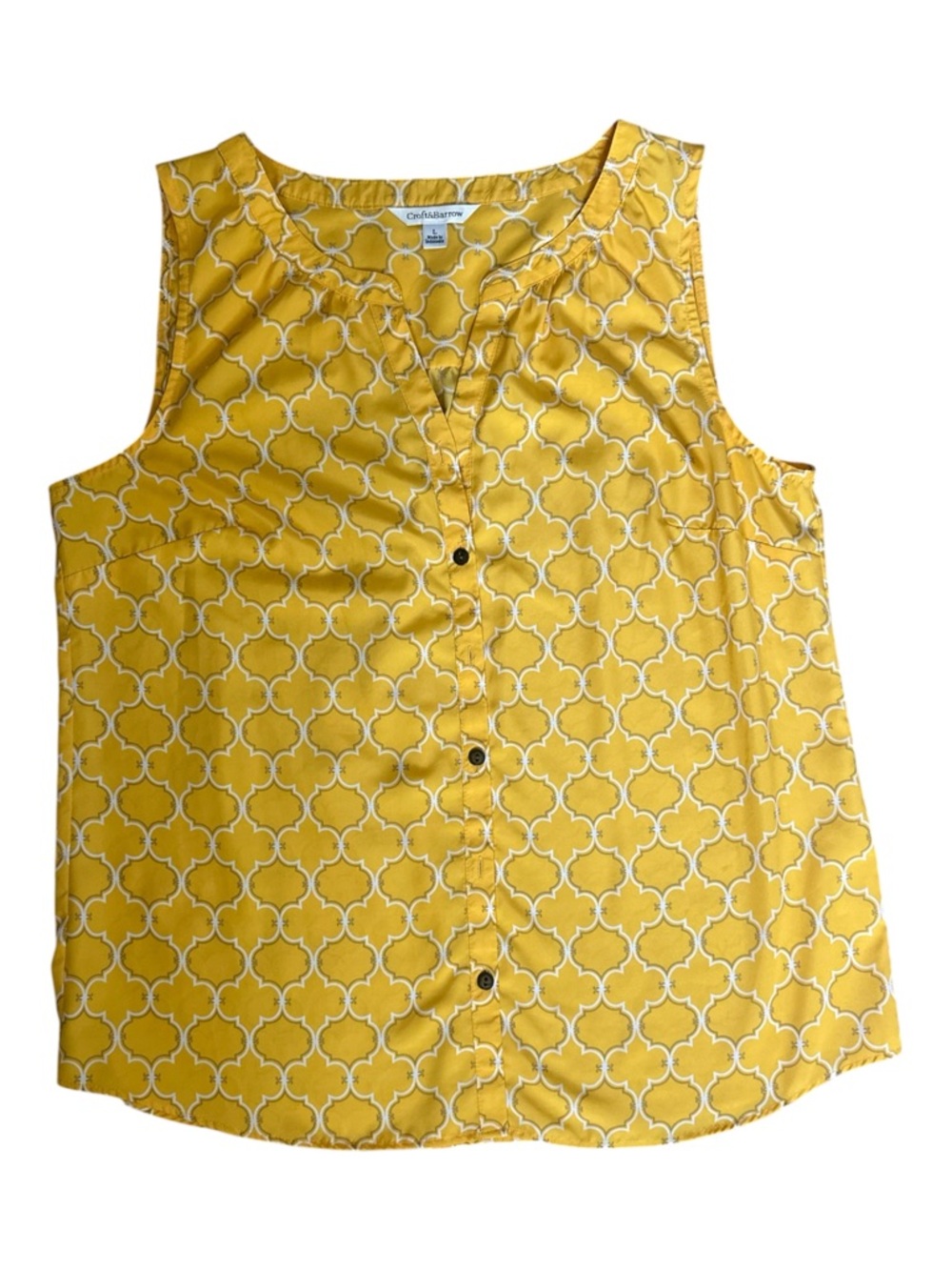 Croft & Barrow Sleeveless Top Yellow Size Large